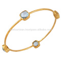 Bestes verkaufendes natürliches blaues Topaz Goldvermeil 925 Sterlingsilber-Armband